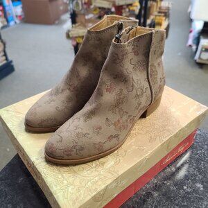 American Rag Womens Jolene Leather Ankle Bootie, Almond, Size 6